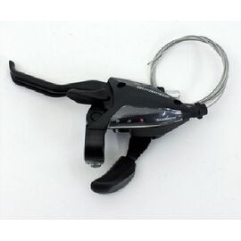 Шифтер велосипедный с тормозной ручкой, Shimano Tourney EF500, левый, 3 скорости, трос, ESTEF5002LSB, изображение  - НаВелосипеде.рф