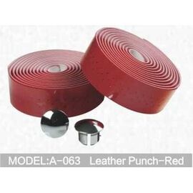 Обмотка руля велосипедный Kivi, Leather Punch, красный, A-063, изображение  - НаВелосипеде.рф