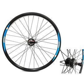 Колесо велосипедное переднее FRIKE 26", 32 спицы, под дисковый тормоз, двойной обод, стальная втулка, эксцетрик, изображение  - НаВелосипеде.рф