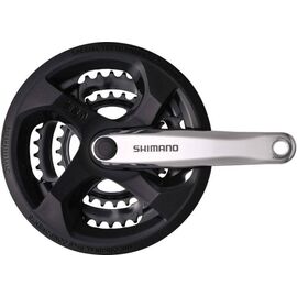 Система велосипедная Shimano Tourney, M131, сереб, 170мм, Квадрат, 48/38/28 AFCM131C888C, изображение  - НаВелосипеде.рф