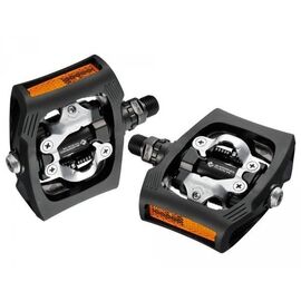 Педали для велосипеда Shimano T400, SPD CLICK'R, с шипами SH56, цвет черный EPDT400LR, изображение  - НаВелосипеде.рф