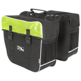 Велосипедная сумка  "штаны" M-WAVE, на багажник "2в1", V=30л, черно-зеленая, 5-122805, изображение  - НаВелосипеде.рф