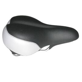 Седло велосипедное VELO PLUSH, комфорт, 272х213мм, пена с эффектом памяти/Honeycomb Gel, 915г, черно-белое, VL6100, изображение  - НаВелосипеде.рф