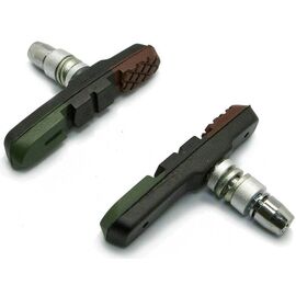 Колодки тормозные ZEIT Z-629 для V-brake, резьбовые, 72 мм, чёрные/коричневые/зеленые, Z-629, изображение  - НаВелосипеде.рф