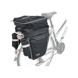Велосумка на багажник KELLYS TRIAL, объем 45л, чёрная, молнии YKK, Rear pannier bag, изображение  - НаВелосипеде.рф