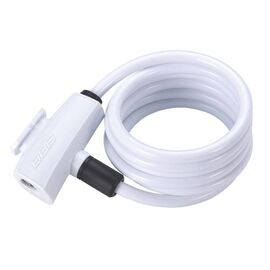 Велосипедный замок BBB QuickSafe, тросовый, на ключ, 8 x 1500 мм, белый, BBL-61, изображение  - НаВелосипеде.рф