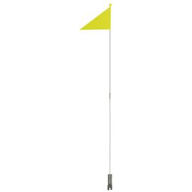 Флажок M-Wave треугольный, светоотражающий шток 150см, на за заднюю ось, жёлтый, разборный 5-120975, изображение  - НаВелосипеде.рф
