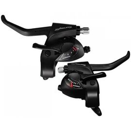 Шифтер с тормозной ручкой Shimano Tourney TX800, комплект, 3x8  скорости, трос+оплетка, черный, ESTTX80, изображение  - НаВелосипеде.рф