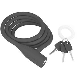 Велосипедный замок Knog Party Coil тросовый, на ключ, 5 х 1300 мм, Цвет Black, 16г, 11357, изображение  - НаВелосипеде.рф