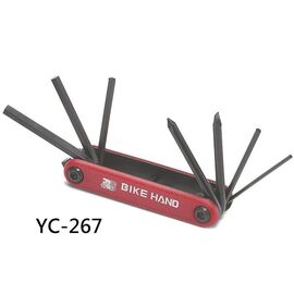 Мультитул велосипедный BIKE HAND YC-267, шестигранники 2/3/4/5/6мм, отвёртки +/-, YC-267, изображение  - НаВелосипеде.рф