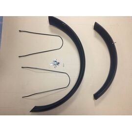 Комплект Vinca Sport полноразмерных велокрыльев (переднее + заднее) с крепежом, цвет чёрный, сталь, fenders F+R, изображение  - НаВелосипеде.рф