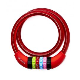 Замок велосипедный Vinca Sport, кодовый, 10*1000мм, красный тросик, VS 101.427 red, изображение  - НаВелосипеде.рф