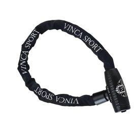 Велосипедный замок Vinca Sport, цепь, на ключ, тканевая-оболочка,, 8 х 900мм, черный, VS 741 black, изображение  - НаВелосипеде.рф