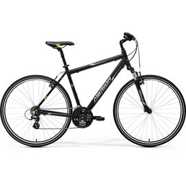 Кроссовый велосипед Merida Crossway 10-V Lady 2017 черный, Вариант УТ-00040973: Рама: 39cm (Рост: 155 - 165 cm), Цвет: матовый черно-зеленый , изображение  - НаВелосипеде.рф
