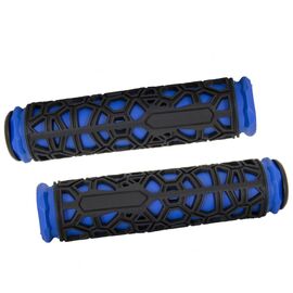 Грипсы велосипедные HUALONG HL-G106, 22,2x130 мм, резина, чёрно-голубые, HL-G106, изображение  - НаВелосипеде.рф