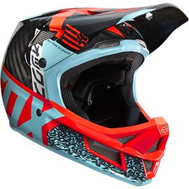 Велошлем Fox Rampage Pro Carbon Helmet Aqua, красно-серый, 15941-246, Вариант УТ-00043034: Размер: L (59-60 см) , изображение  - НаВелосипеде.рф