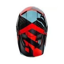Козырек к шлему Fox Rampage Pro Carbon Visor Aqua, черно-красный, пластик, 04119-246-OS, изображение  - НаВелосипеде.рф