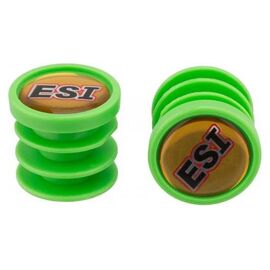 Заглушки руля ESI Logo, пластик, зеленый, BP1GN, изображение  - НаВелосипеде.рф