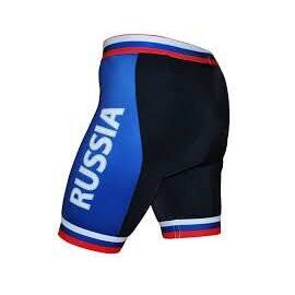 Велошорты S-RUSSIA-C16 PRO с лого РОССИЯ с памперсом C16 черно-синие M FunkierBike, 16-0031, изображение  - НаВелосипеде.рф