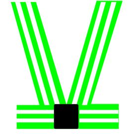 Светоотражающая эластичная обвязка регулируемая Vinca Sport, цвет зеленый, BS 35, изображение  - НаВелосипеде.рф