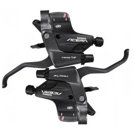 Шифтер/Тормозная ручка SHIMANO Acera, M390, левая/правя, 3x9скоростей, трос+оплетка ESTM390PTAL, изображение  - НаВелосипеде.рф
