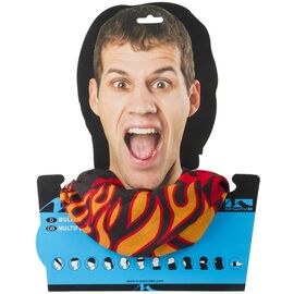 Бандана велосипедная M-WAVE FLAME, дышащий полиэстер с микрофиброй, 24х48 см, безшовная, черно-желто-оранжевая, 5-715198, изображение  - НаВелосипеде.рф