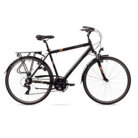 Городской велосипед ROMET WAGANT 1 28" 2016, Вариант УТ-00024177: Рама: 21" (Рост: 180-190 см), Цвет: черно-зелёный , изображение  - НаВелосипеде.рф