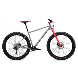 Горный велосипед MARIN Pine Mountain A-17 Q 27.5+", Вариант УТ-00041152: Рама 19", рост 176-185 см, серебристый/красный, изображение  - НаВелосипеде.рф