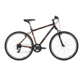 Гибридный велосипед KELLYS CLIFF 30 DARK MANGO, колёса 28", рама: Al 6061, 24 скорость, Вариант УТ-00041778: Рама 21" (Рост: 177-190 см); Цвет: черно-оранжевый, изображение  - НаВелосипеде.рф
