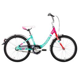 Детский велосипед KELLYS CINDY 20" 2017, Вариант УТ-00038680: Колеса 20" (7 - 9 лет), Цвет: бирюзово-розовый, изображение  - НаВелосипеде.рф