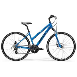 Городской женский велосипед Merida Crossway 15-MD Lady 28" 2018, Вариант УТ-00059260: Рама: M 50 cm (Рост: 165 - 170 cm), Цвет: сине-бело-черный, изображение  - НаВелосипеде.рф
