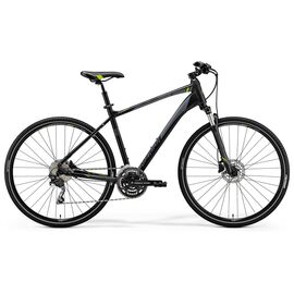 Городской велосипед Merida Crossway 300 28" 2018, Вариант УТ-00059272: Рама: L 55 cm (Рост: 175 - 180 cm), Цвет: матовый черно-зелено-серый, изображение  - НаВелосипеде.рф