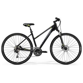 Городской женский велосипед Merida Crossway 300 28" Lady 2018, Вариант УТ-00059275: Рама: S 47 cm (Рост: 155 - 165 cm), Цвет: матовый черно-зелено-серый, изображение  - НаВелосипеде.рф