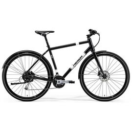Городской велосипед Merida Crossway Urban 100 28" 2018, Вариант УТ-00059290: Рама: ML 52 cm (Рост: 170 - 175 cm), Цвет: черно-белый, изображение  - НаВелосипеде.рф