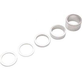 Проставочные кольца PRO алюминий серебристые, 1" набор: 2;2,5;5;10;20 мм, PR320451, изображение  - НаВелосипеде.рф