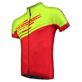 Велофутболка FunkierBike J-760 Ref.Yellow/Red неоново-красная с молнией S, 12-264, изображение  - НаВелосипеде.рф