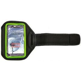 Держатель-чехол водозащитный Vinca Sport на руку для Galaxy S4, i9500, чёрный с зелёным, AM 03 black/green, изображение  - НаВелосипеде.рф