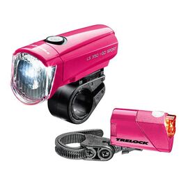 Комплект фонарей TRELOCK, LS 350 I-GO® SPORT / LS 710 REEGO KOMBISET, розовый, NTR03266, изображение  - НаВелосипеде.рф
