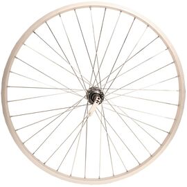 Колесо велосипедное VELOOLIMP, 24", заднее, обод одинарный, алюминий, втулка стальная, эксцентрик, серебристый, изображение  - НаВелосипеде.рф