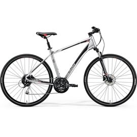 Городской велосипед Merida Crossway 100 28" 2018, Вариант УТ-00060335: Рама: L 55 cm (Рост: 175 - 180 cm), Цвет: серебристо-красно-черный, изображение  - НаВелосипеде.рф