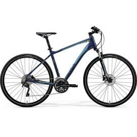 Городской велосипед Merida Crossway 500 28" 2018, Вариант УТ-00062658: Рама: L 55 cm (Рост: 175 - 180 cm), Цвет: сине-желтый, изображение  - НаВелосипеде.рф
