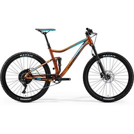 Двухподвесный велосипед Merida One-Twenty 7.600 27,5" 2018, Вариант УТ-00062702: Рама: L 20" (Рост: 185 - 190 cm), Цвет: оранжево-сине-черный, изображение  - НаВелосипеде.рф