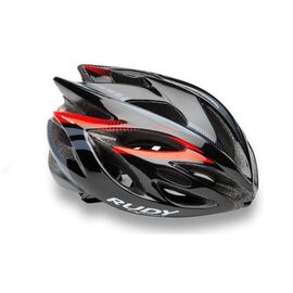 Велошлем Rudy Project RUSH BLACK/RED FLUO SHINY 2017, HL570053, Вариант УТ-00066280: Размер: L (59-62 см), изображение  - НаВелосипеде.рф