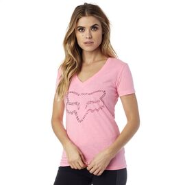 Велофутболка женская Fox Phoenix V Neck SS Tee, неоновый розовый 2016, 17541-065-L, Вариант УТ-00071969: Размер: L, изображение  - НаВелосипеде.рф