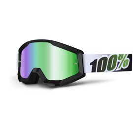 Очки велосипедные 100% Strata Black Lime / Mirror Green Lens, 50410-027-02, изображение  - НаВелосипеде.рф