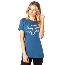 Велофутболка женская Fox Certain SS Crew Tee, синий 2018, 19667-157-M, Вариант УТ-00071950: Размер: M, изображение  - НаВелосипеде.рф