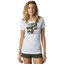 Велофутболка женская Fox Crossed Up Crew, светло-серый 2016, 16311-416-L, Вариант УТ-00071951: Размер: L, изображение  - НаВелосипеде.рф