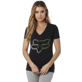 Велофутболка женская Fox Phoenix V Neck SS Tee, черный 2016, 17541-001-L, Вариант УТ-00071965: Размер: L , изображение  - НаВелосипеде.рф