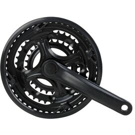 Система шатунов велосипедная, 6/7/8 скоростей, стальные шатуны в пластиковом кожухе 170мм, черная, 5-351246, изображение  - НаВелосипеде.рф