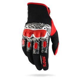 Велоперчатки 100% Derestricted Glove, черно-бело-красный, 2017, 10007-003-12, Вариант УТ-00069161: Размер: L, изображение  - НаВелосипеде.рф